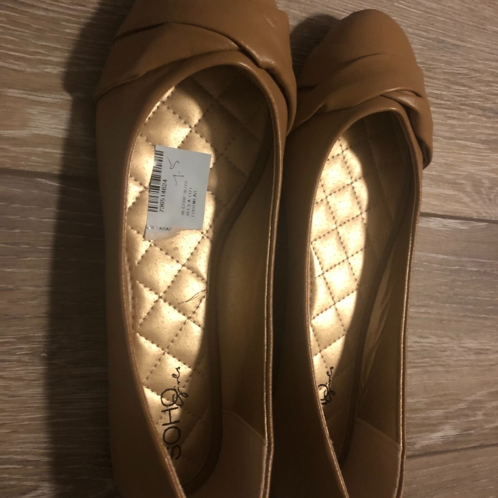 Tan Women Flat Shoes